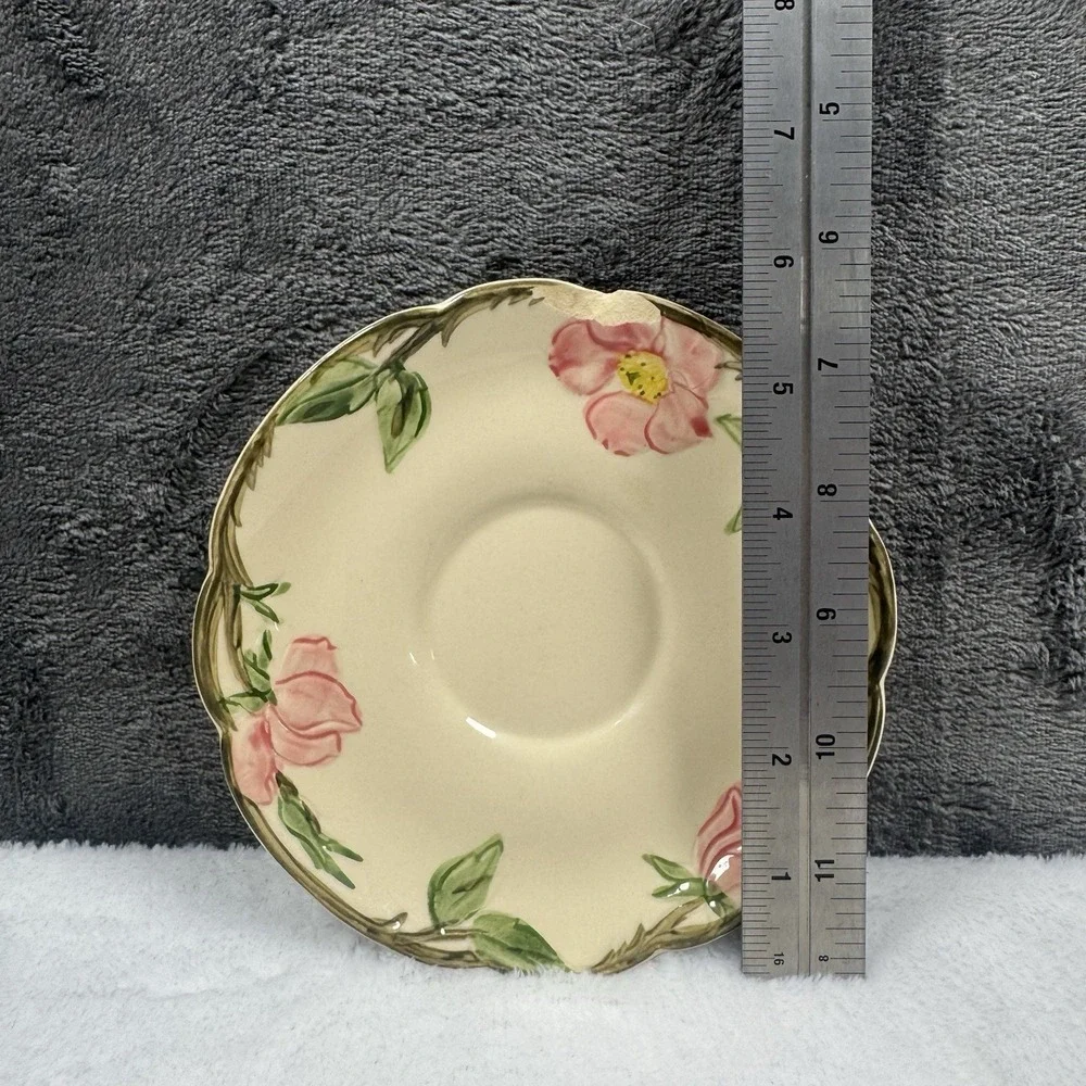 Franciscan Desert Rose Floral Ceramic Saucer 6 in Round Made in California USA